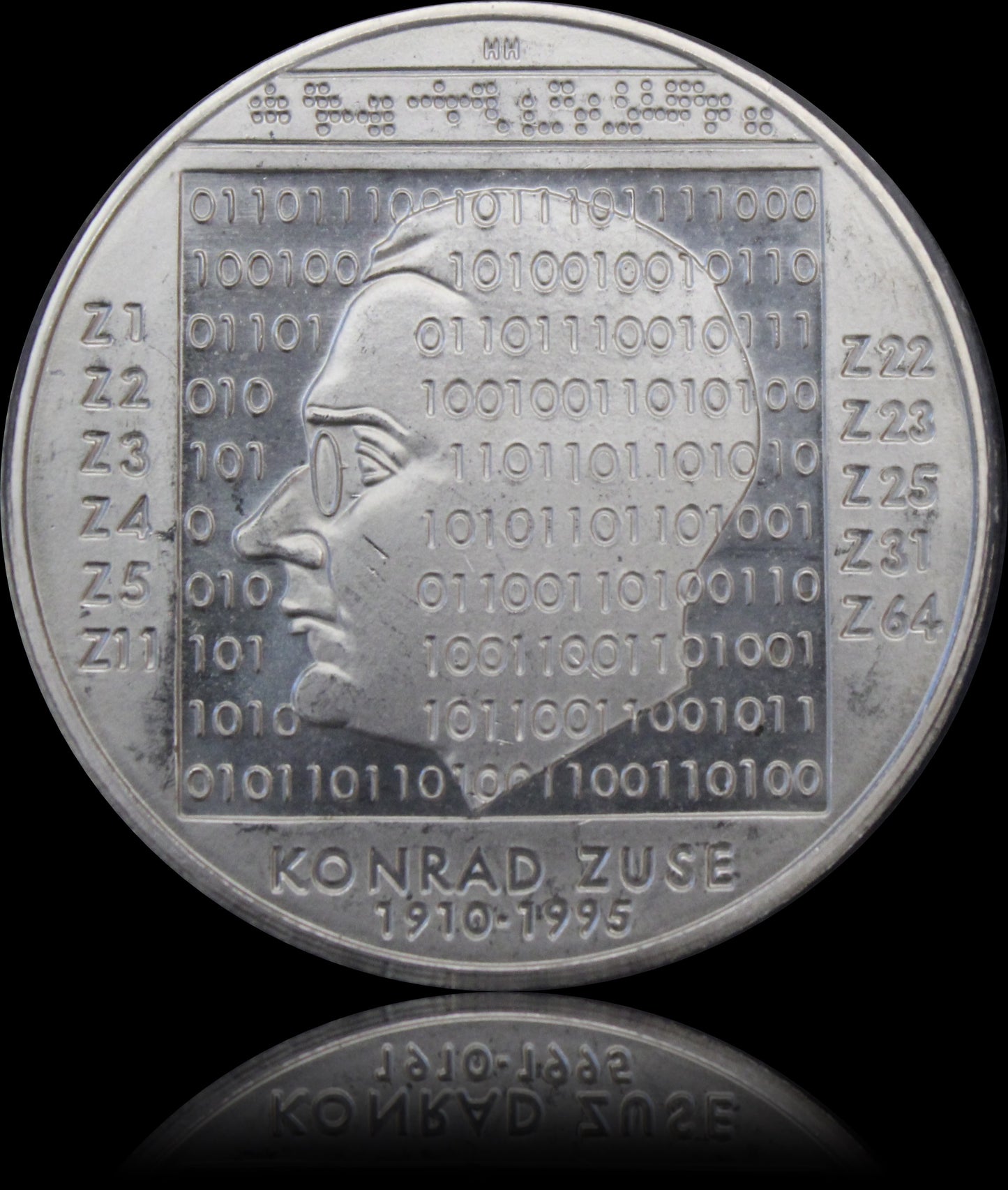 100. GEBURTSTAG KONRAD ZUSE, Serie 10 € Silber Gedenkmünzen Deutschland, Stempelglanz, 2010